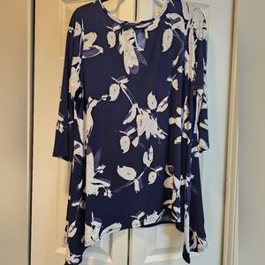 Clara Sunwoo tunic 1X Navy Blue EUC